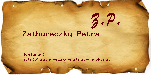 Zathureczky Petra névjegykártya